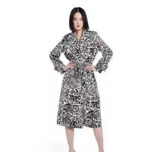 Classy Sergio Hudson Strong Shoulder Printed Trench Coat- XXL -NWT